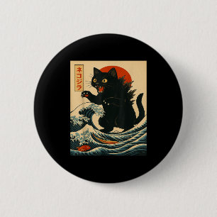 Catzilla Katze japanische Kunst lustige Katze für Button