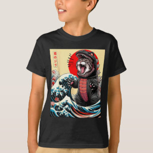 Catzilla Katze japanische Kunst lustige Katze für  T-Shirt