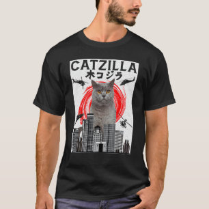 Catzilla Katze Kätzchen T-Shirt