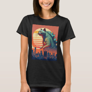 Catzilla Lustige Parodie Süßes Monster T-Shirt