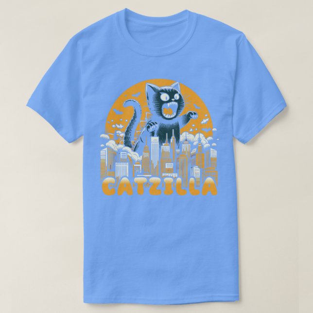 Catzilla Lustige Vintage-Katze T-Shirt (Design vorne)
