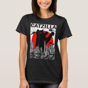Catzilla Niedlich Art Japanisches Katzen für Katze T-Shirt
