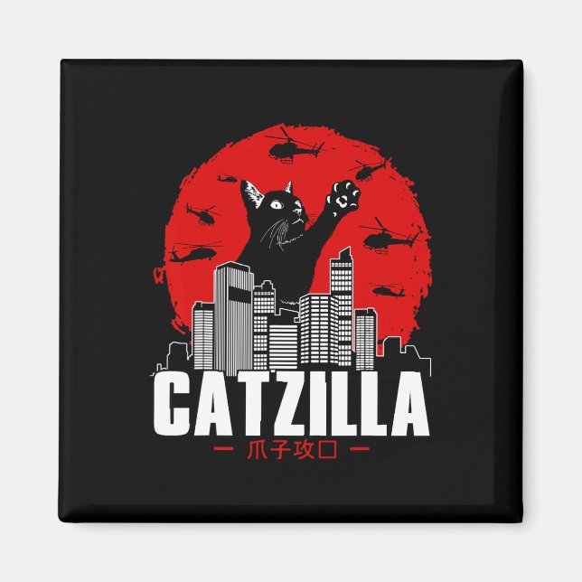 Catzilla Niedlich Cat Stuff für Katzen Lover Magnet (Vorne)