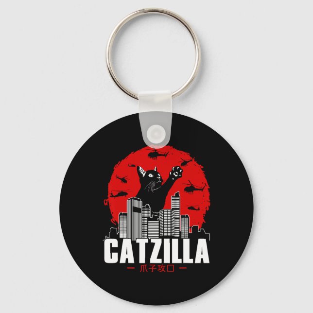 Catzilla Niedlich Cat Stuff für Katzen Lover Schlüsselanhänger (Vorderseite)