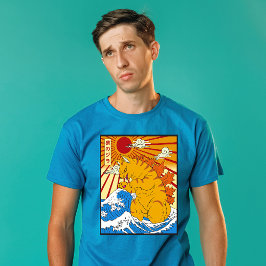 Catzilla Off Kanagawa Lustige Japanische Katzenkun T-Shirt