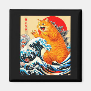 Catzilla orange Katze japanische Kunst für Männer Magnet
