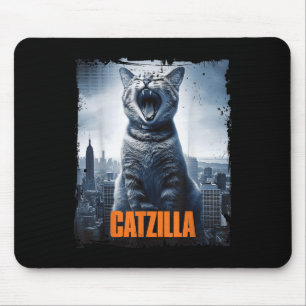 Catzilla Roaming über City Skyline Cat Monster Kit Mousepad