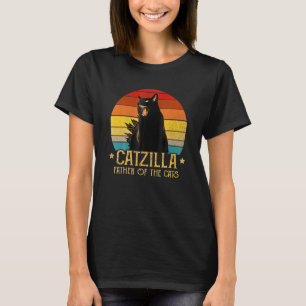 Catzilla Vater der Katzen Retro Vintag Sunset T-Shirt
