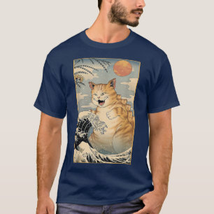 Catzilla Vintag Funny Niedlich Cat Art Japanisch S T-Shirt