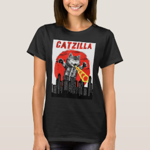 Catzilla Vintag Niedlich Cat Sunset Catzilla T-Shirt