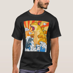 Catzilla Vintage Niedliche Katzenkunst Japanische T-Shirt