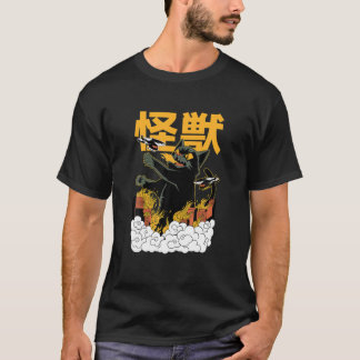 Catzilla Vs Kaiju Vintag Funny Niedlich Cat Art Ja T-Shirt