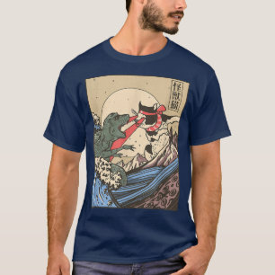 Catzilla vs Kaiju Vintage Lustige Süße Katze Kunst T-Shirt