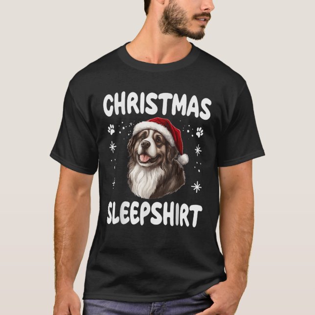 Caucasian Ovcharka Dog Nightgown Pajama Christmas  T-Shirt (Vorderseite)