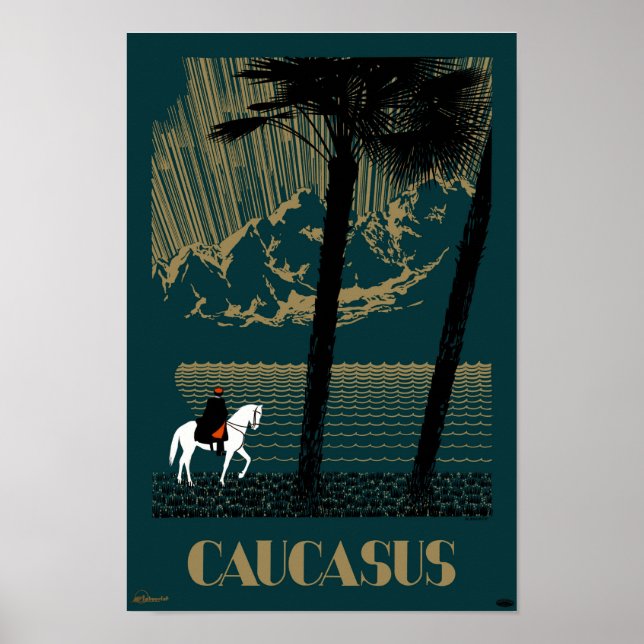Caucasus Vintage Travel Poster wiederhergestellt (Vorne)