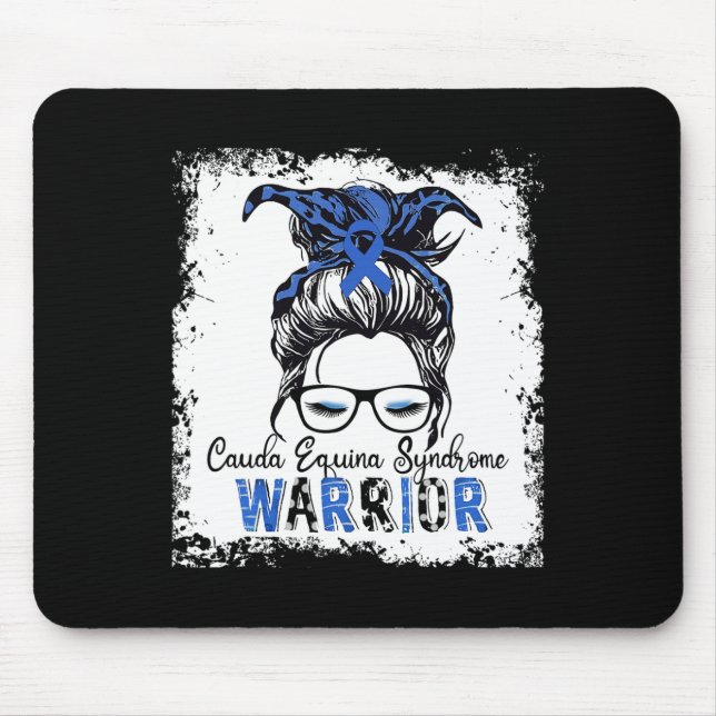 Cauda Equina Syndrom Warrior Blue Ribbon Awarenes Mousepad (Vorne)