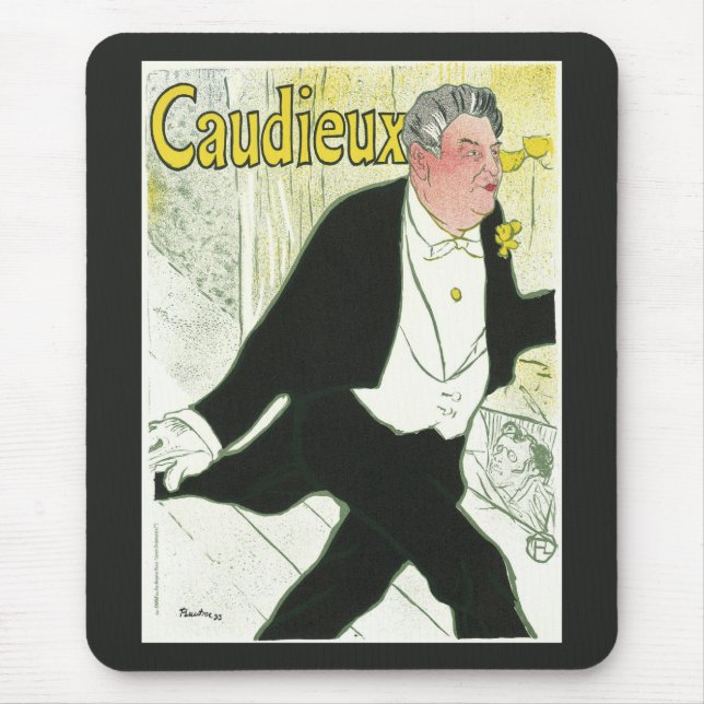 Caudieux von Toulouse Lautrec, Vintager Jugendstil Mousepad (Vorne)