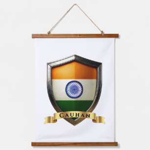 Cauhan India Heritage Schild Wandteppich Mit Holzrahmen