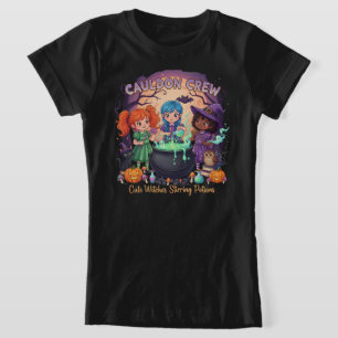 Cauldron Crew Niedlich Hexen Stirring Tränke Kinde T-Shirt