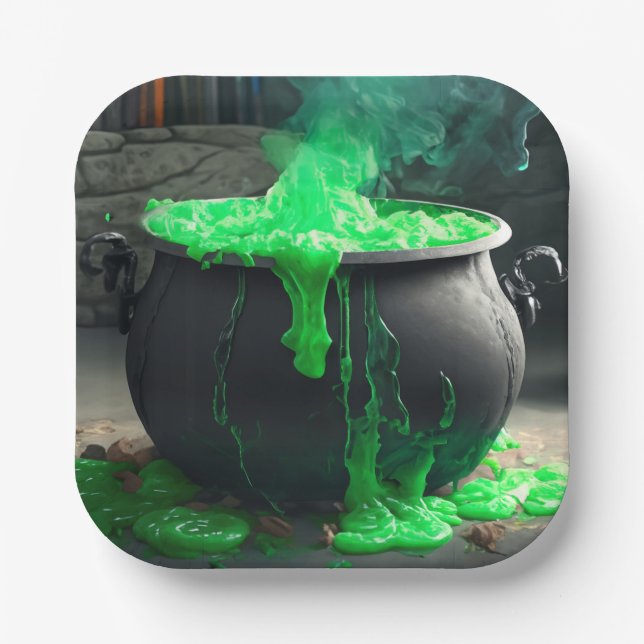 Cauldron Halloween Pappteller (Vorderseite)