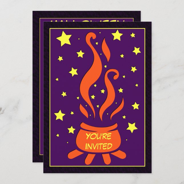 Cauldron Party Einladung (Vorne/Hinten)