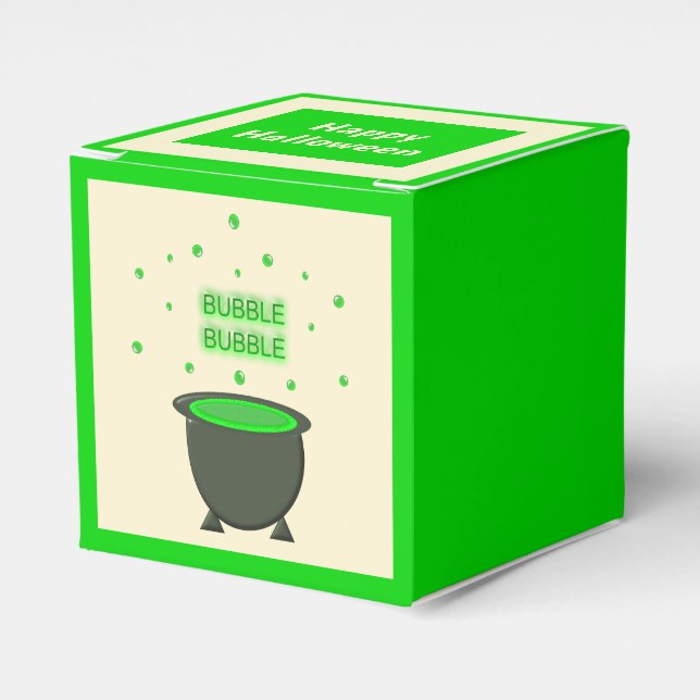 Cauldron und Bubbling Green Brew Halloween Custom Geschenkschachtel (Vorderseite)