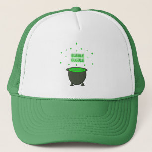 Cauldron und Bubbling Green Brew Halloween Truckerkappe