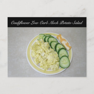 Cauliflower Low Carb Mock Potato Salat Postcard Postkarte