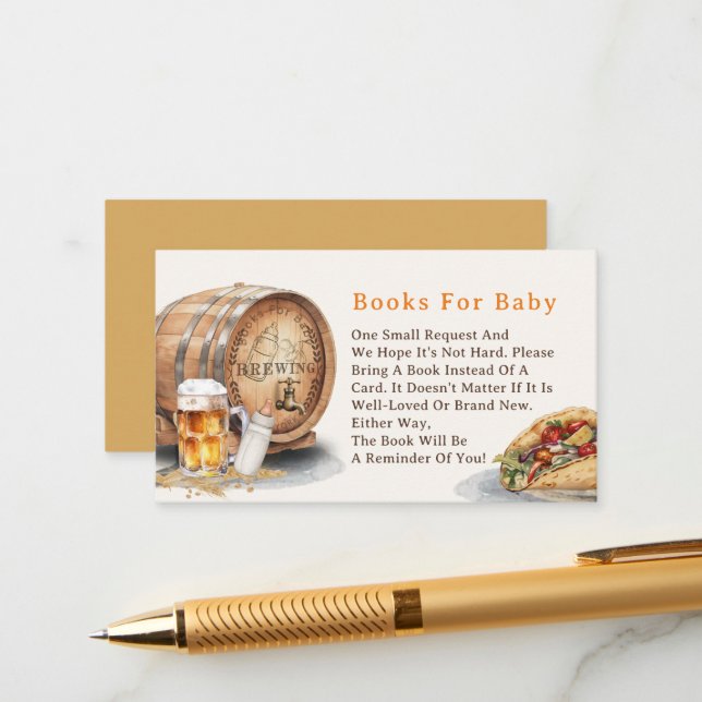 Causal Tacos Beer Books for Baby Enclosure Card Begleitkarte (Vorderseite/Rückseite Beispiel)