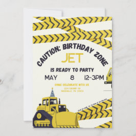 Caution: Birthday Zone Invitation Einladung