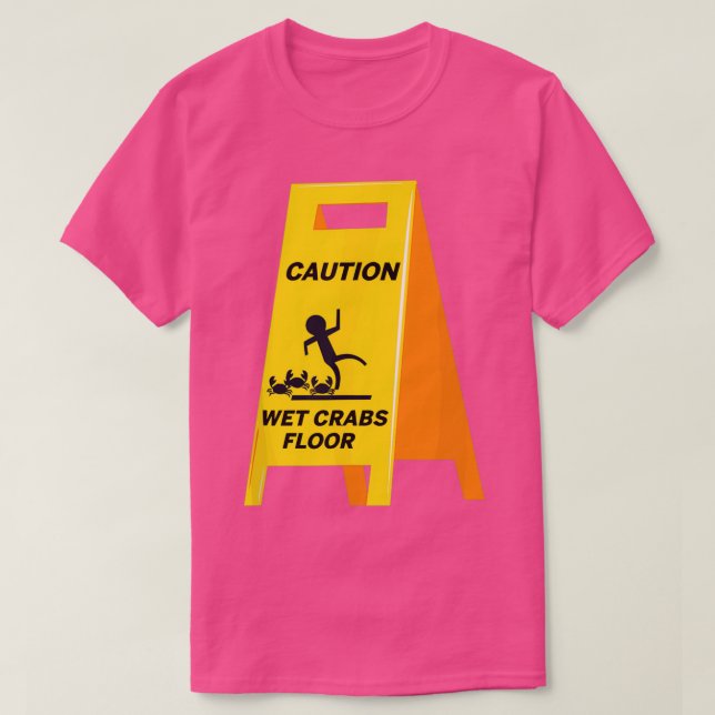 Caution Crabs Nassfuß Funny Ironic Dark Spaß T-Shirt (Design vorne)