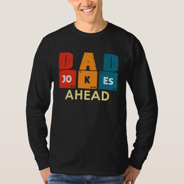 Caution Dad Joke Ahead Dad Jokes Father s Day Vint T-Shirt (Vorderseite)