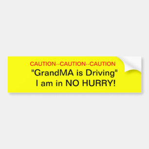 Caution GrandMa Driver Autoaufkleber