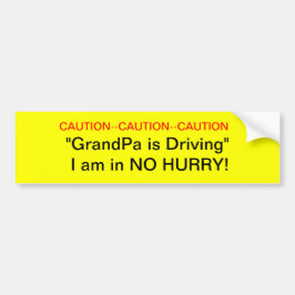 Caution GrandPa Driver Autoaufkleber
