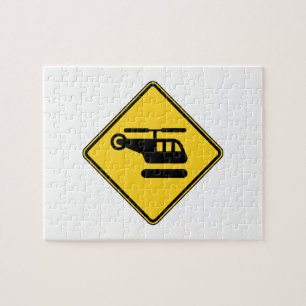 Caution Helicopter Sign Puzzle