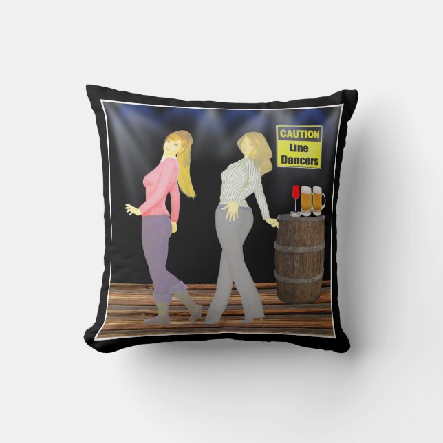 Caution Line Tänzer Frauen auf Tanzfläche Kissen (Vorderseite)