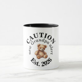 CAUTION new Grandpa alert- Teddy Baby Announcement Tasse