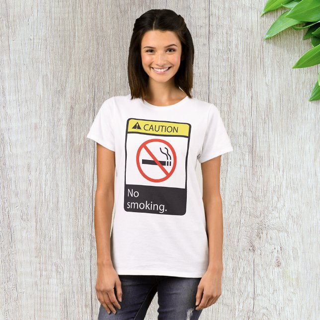 Caution No Smoking Sign T-Shirt (Von Creator hochgeladen)