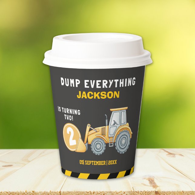 "Caution: Party Ahead! Construction Birthday 2 Pappbecher (Von Creator hochgeladen)