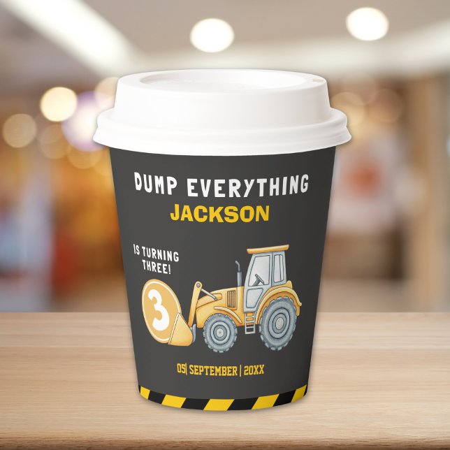 "Caution: Party Ahead! Construction Birthday 3 Pappbecher (Von Creator hochgeladen)