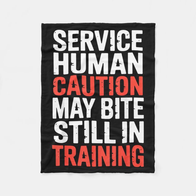 Caution Service Human Bite Training Still May Humo Fleecedecke (Vorderseite)