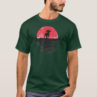 Cav-a-Jack japanischer Sunset Retro Dog Red T-Shirt