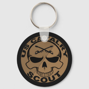 Cav Scout Skull Black und Gold Schlüsselanhänger