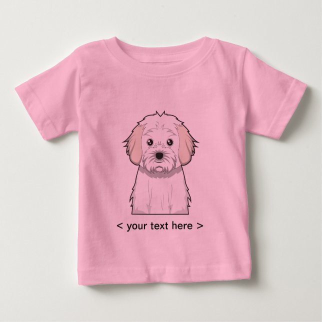 Cavachon Cartoon Personalisiert Baby T-shirt (Vorderseite)