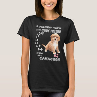 Cavachon Dog Print Bichon King Charles Mama Vater T-Shirt