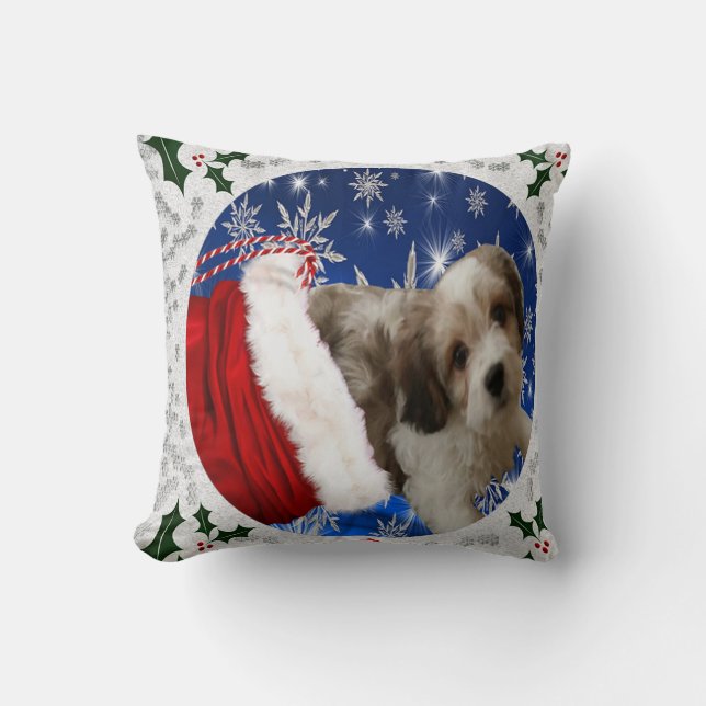 Cavachon Pillow, Weihnachtshund Kissen (Vorderseite)