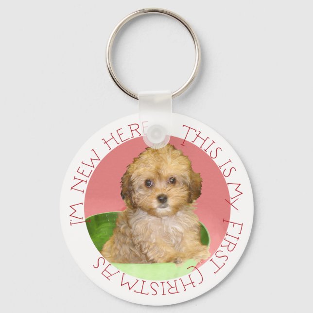 Cavachon Puppy Schlüsselanhänger (Vorderseite)