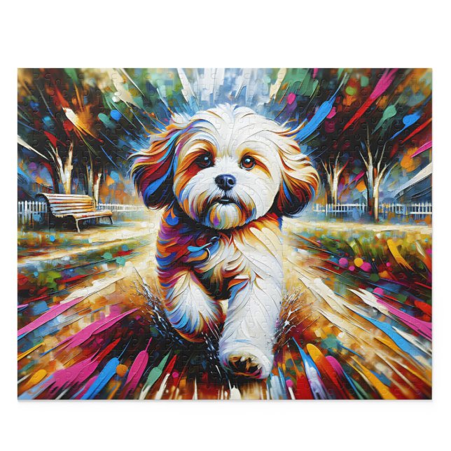 Cavachon Rätsel: Sable und Weiß Cavalier Bichon Puzzle (Cavachon Acrylic Style Puzzle: Sable and White Cavalier Bichon Jigsaw)