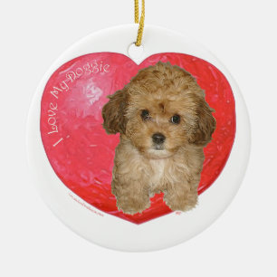 Cavachon Valentine Keramikornament