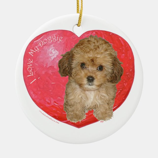 Cavachon Valentine Keramikornament (Vorne)